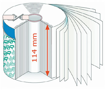 This example of a depth-type filter has an element that requires oil to pass through 114 millimeters of filter media for maximum particle filtration. (Courtesy Triple R) This example of a depth-type filter has an element that requires oil to pass through 114 millimeters of filter media for maximum particle filtration. (Courtesy Triple R)