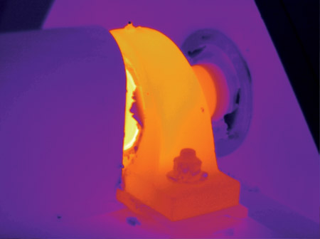 Infrared image of a bearing housing Infrared image of a bearing housing