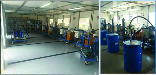 An internal view of the plant’s lubrication workshop