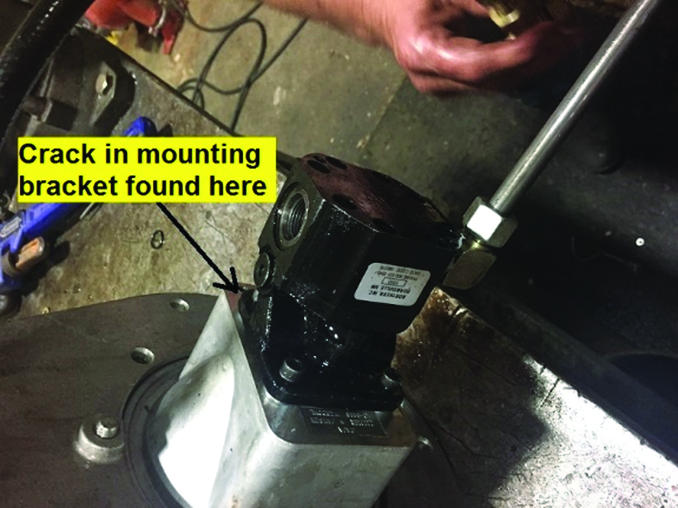 A pump with a cracked mounting bracket&nbsp;led to shaft misalignment and a worn seal.