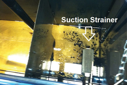 Fig 2: A suction strainer normally is located below the oil level.