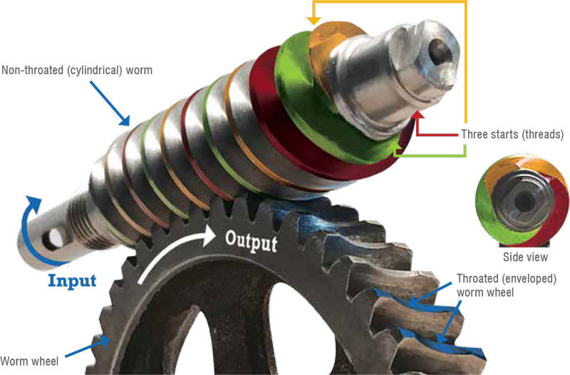 Figure 4. Single-throated (single-enveloping) worm drive Figure 4. Single-throated (single-enveloping) worm drive