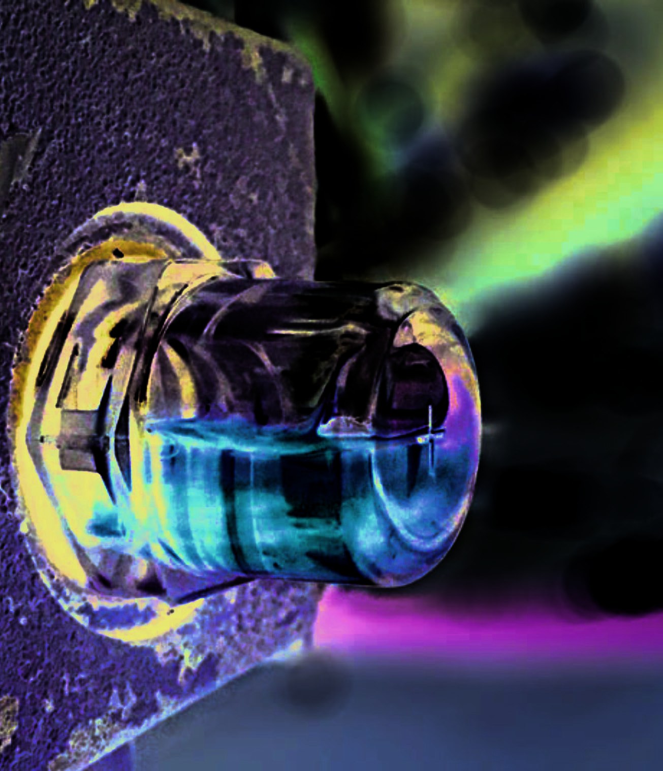 Close-up of a lubricated machine component
